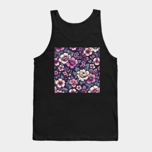 Pink Floral Pattern Tank Top